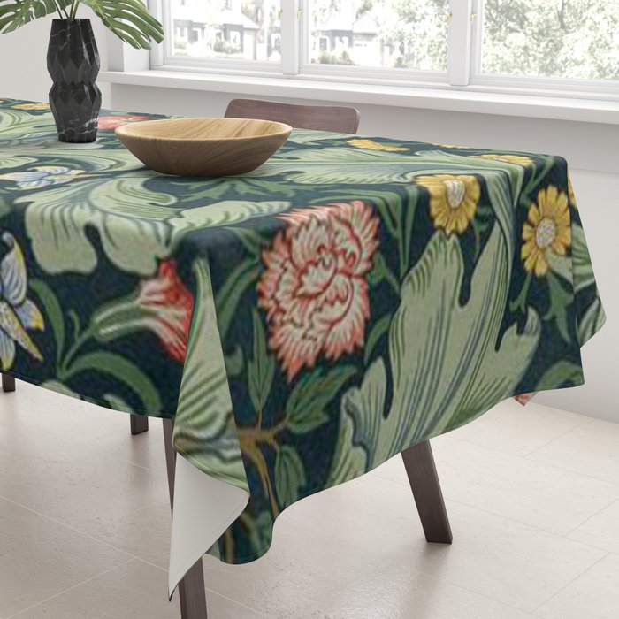 William Morris Leicester Herbaceous Italian Laurel Acanthus Textile Colorful Floral Pattern Tablecloth Gallery Image 3