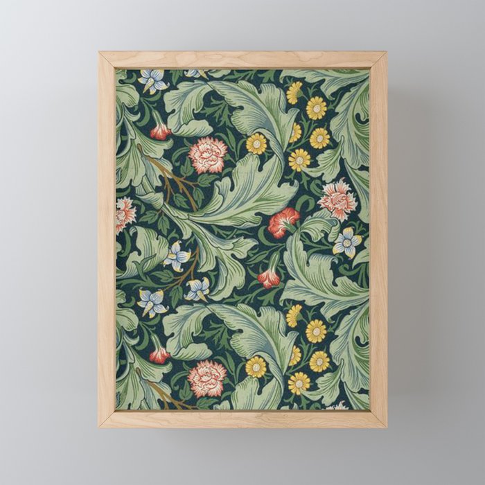 William Morris Leicester Herbaceous Italian Laurel Acanthus Textile Colorful Floral Pattern Mini Art Print Gallery Image 1