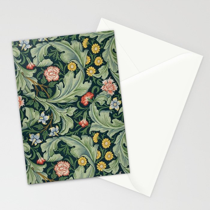 William Morris Leicester Herbaceous Italian Laurel Acanthus Textile Colorful Floral Pattern Stationery Card Gallery Image 2