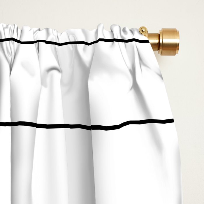 White And Black Pinstripe Line Stripe Minimalist Stripes Lines Drawing Window Curtain Gallery Image 2
