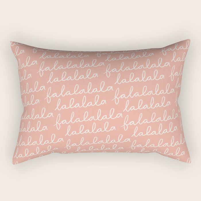 Fa La La Peach Pink Rectangular Pillow Gallery Image 1