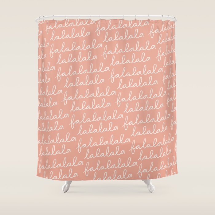 Fa La La Peach Pink Shower Curtain Gallery Image 1