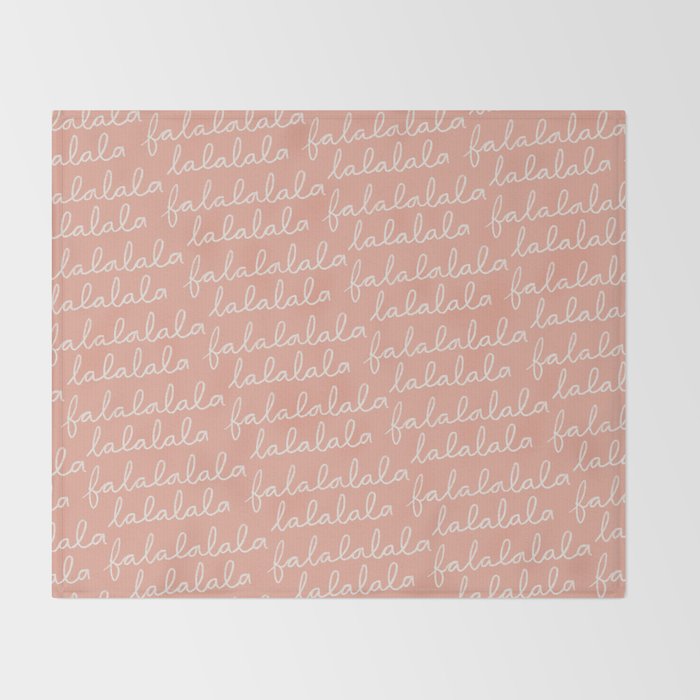 Fa La La Peach Pink Throw Blanket Gallery Image 2