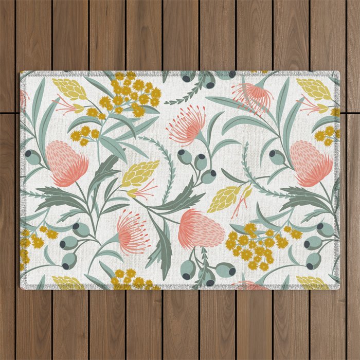 Flora Australis White Outdoor Rug Gallery Image 1