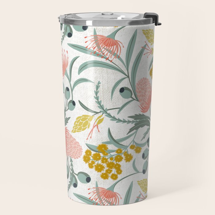 Flora Australis White Travel Mug Gallery Image 2