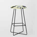 Dark Blue and Light Yellow Poppies On A White Background Fall Mood #decor #society6 #buyart Stool Gallery Image 1