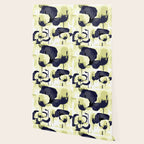 Dark Blue and Light Yellow Poppies On A White Background Fall Mood #decor #society6 #buyart Wallpaper Gallery Image 2
