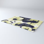 Dark Blue and Light Yellow Poppies On A White Background Fall Mood #decor #society6 #buyart Rug Gallery Image 3