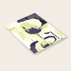 Dark Blue and Light Yellow Poppies On A White Background Fall Mood #decor #society6 #buyart Notebook Gallery Image 3