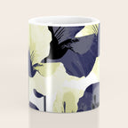 Dark Blue and Light Yellow Poppies On A White Background Fall Mood #decor #society6 #buyart Coffee Mug Gallery Image 4