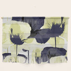 Dark Blue and Light Yellow Poppies On A White Background Fall Mood #decor #society6 #buyart Wall Hanging Gallery Image 1