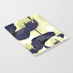 Dark Blue and Light Yellow Poppies On A White Background Fall Mood #decor #society6 #buyart Notebook Gallery Image 2
