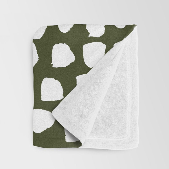 Dots (Olive) Throw Blanket Gallery Image 3