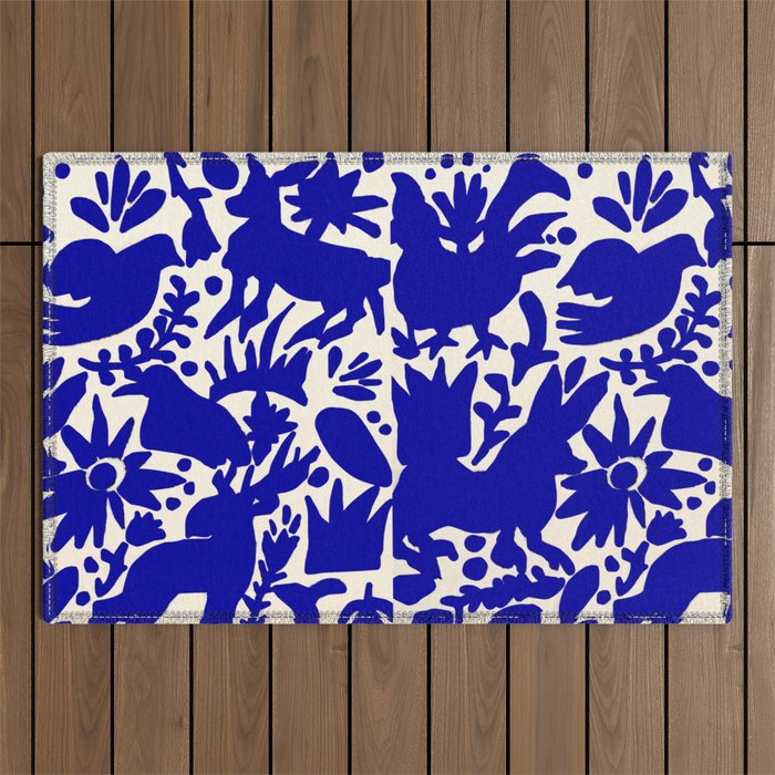 Blue Otomi  Outdoor Rug Gallery Image 1
