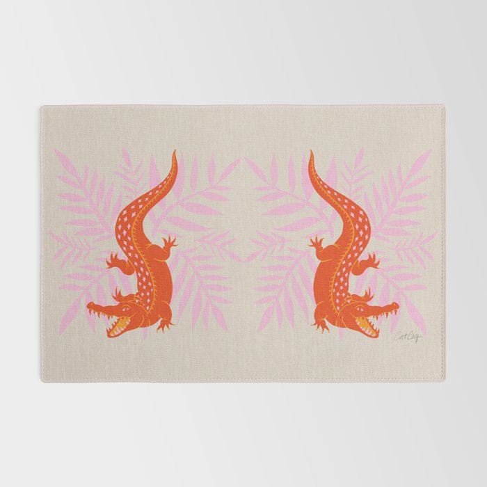 Crocodile - Orange & Pink Rug Gallery Image 2