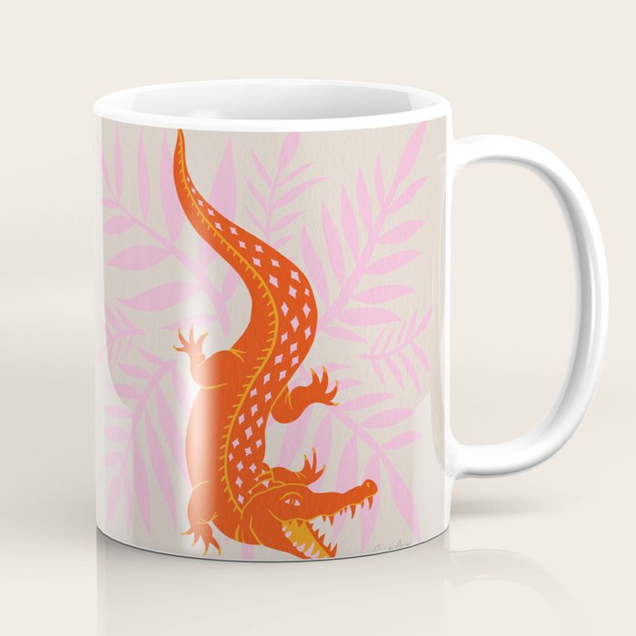 Crocodile - Orange & Pink Coffee Mug Gallery Image 1
