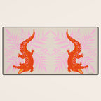 Crocodile - Orange & Pink Desk Mat Gallery Image 3