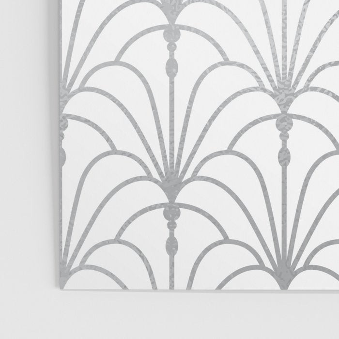Art Nouveau White & Silver Grey Pattern Poster Gallery Image 3