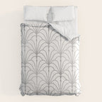 Art Nouveau White & Silver Grey Pattern Comforter Gallery Image 6