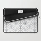 Art Nouveau White & Silver Grey Pattern Laptop Sleeve Gallery Image 2