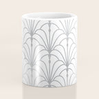 Art Nouveau White & Silver Grey Pattern Coffee Mug Gallery Image 4
