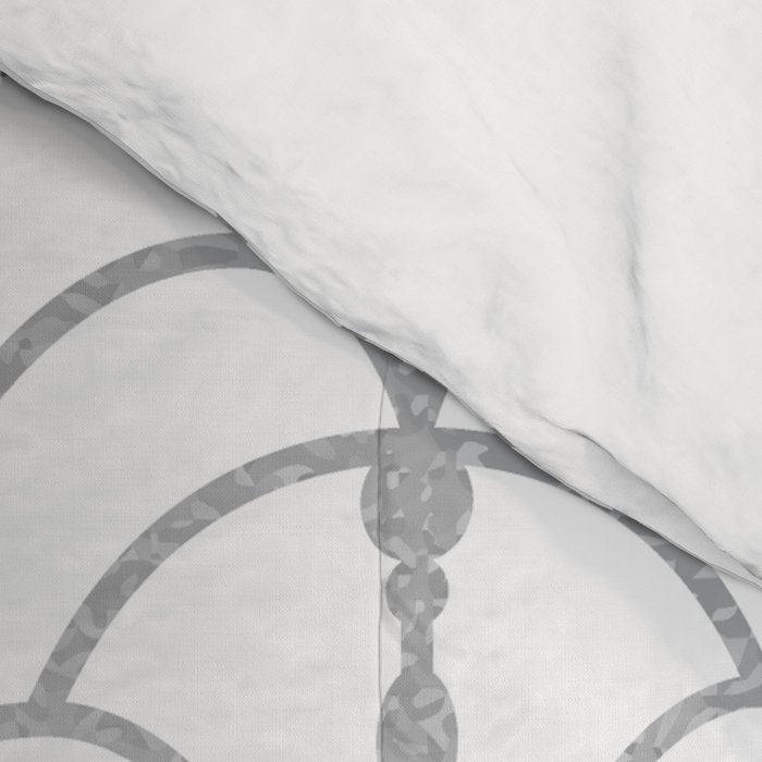 Art Nouveau White & Silver Grey Pattern Comforter Gallery Image 4