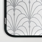 Art Nouveau White & Silver Grey Pattern Laptop Sleeve Gallery Image 3