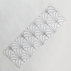 Art Nouveau White & Silver Grey Pattern Yoga Mat Gallery Image 1