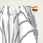 Art Nouveau White & Silver Grey Pattern Window Curtain Gallery Image 2
