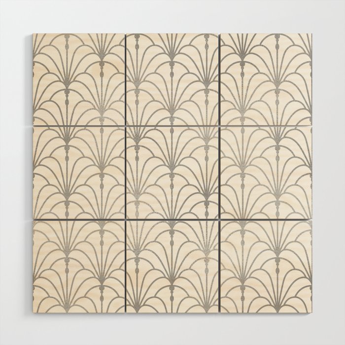 Art Nouveau White & Silver Grey Pattern Wood Wall Art Gallery Image 1