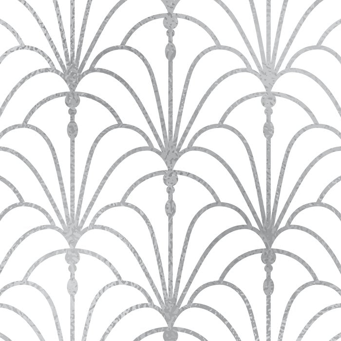 Art Nouveau White & Silver Grey Pattern Coffee Mug Gallery Image 2