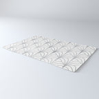 Art Nouveau White & Silver Grey Pattern Rug Gallery Image 3