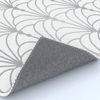 Art Nouveau White & Silver Grey Pattern Rug Gallery Image 4