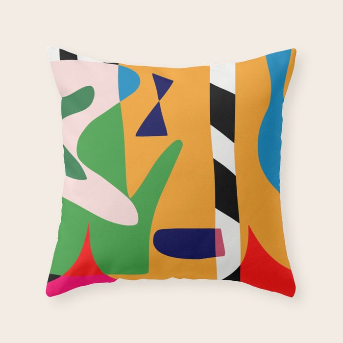Bold and vibrant abstract shapes Throw Pillow Gallery Image 6