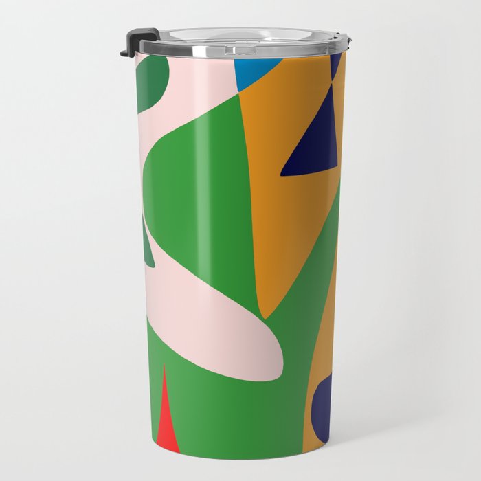 Bold and vibrant abstract shapes Travel Mug Gallery Image 3