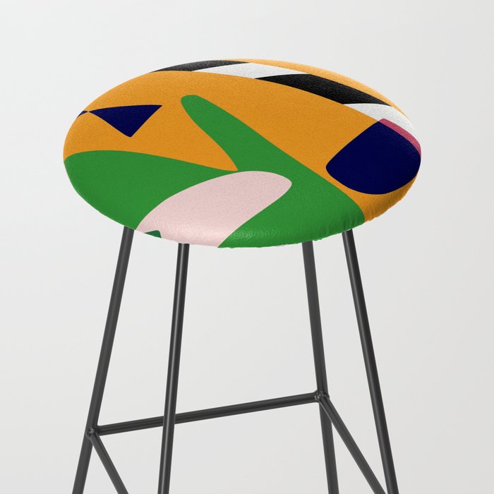 Bold and vibrant abstract shapes Stool Gallery Image 2