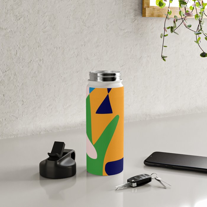 Bold and vibrant abstract shapes Water Bottle Gallery Image 4