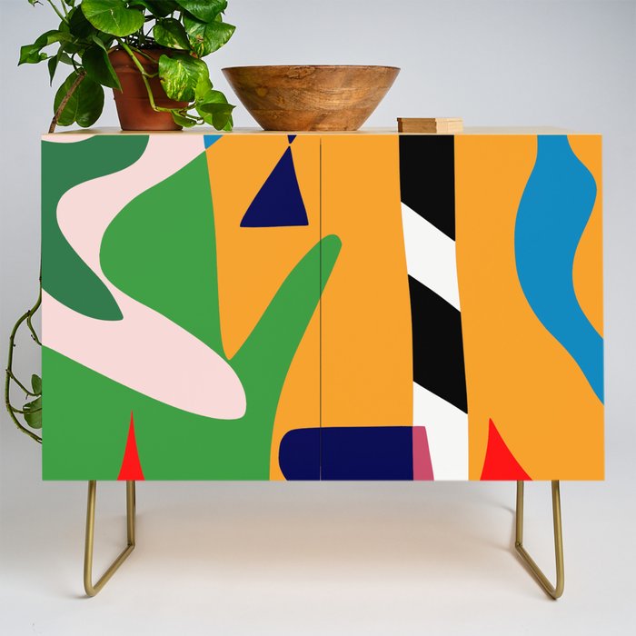 Bold and vibrant abstract shapes Credenza Gallery Image 1
