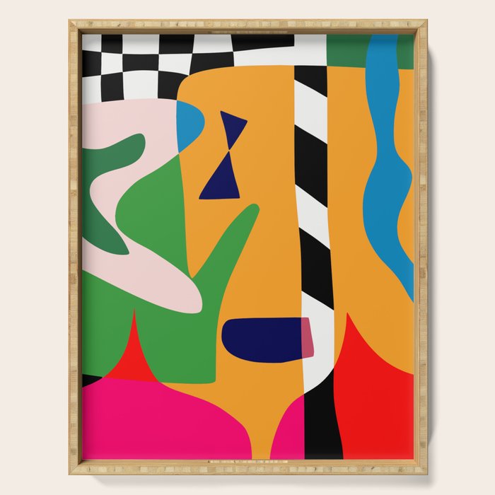 Bold and vibrant abstract shapes Serving Tray Gallery Image 1