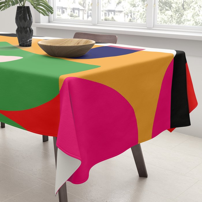 Bold and vibrant abstract shapes Tablecloth Gallery Image 3