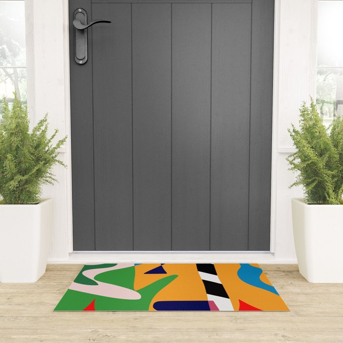 Bold and vibrant abstract shapes Welcome Mat Gallery Image 3