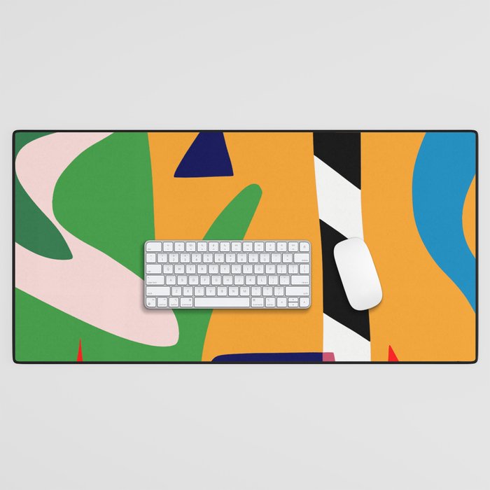 Bold and vibrant abstract shapes Desk Mat Gallery Image 1