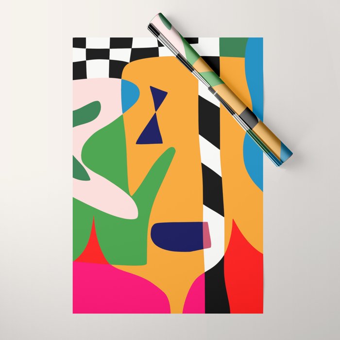 Bold and vibrant abstract shapes Wrapping Paper Gallery Image 1