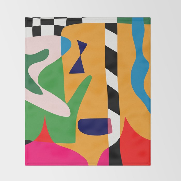 Bold and vibrant abstract shapes Throw Blanket Gallery Image 2