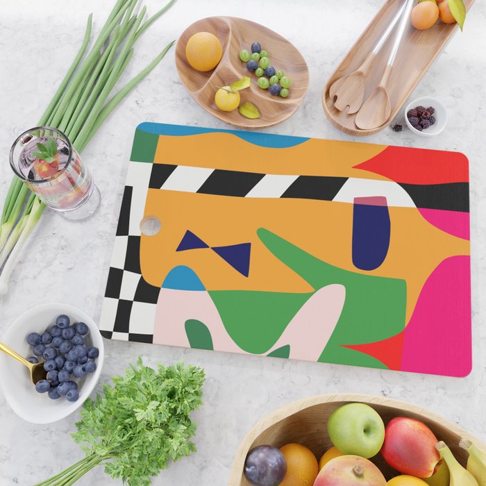 Bold and vibrant abstract shapes Cutting Board Gallery Image 2