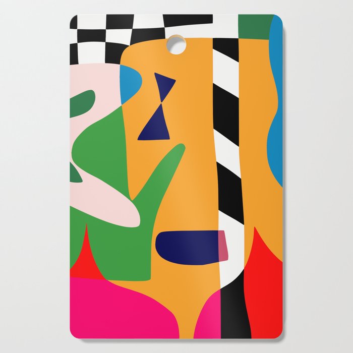 Bold and vibrant abstract shapes Cutting Board Gallery Image 1