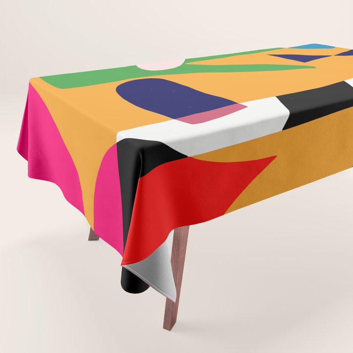 Bold and vibrant abstract shapes Tablecloth Gallery Image 1