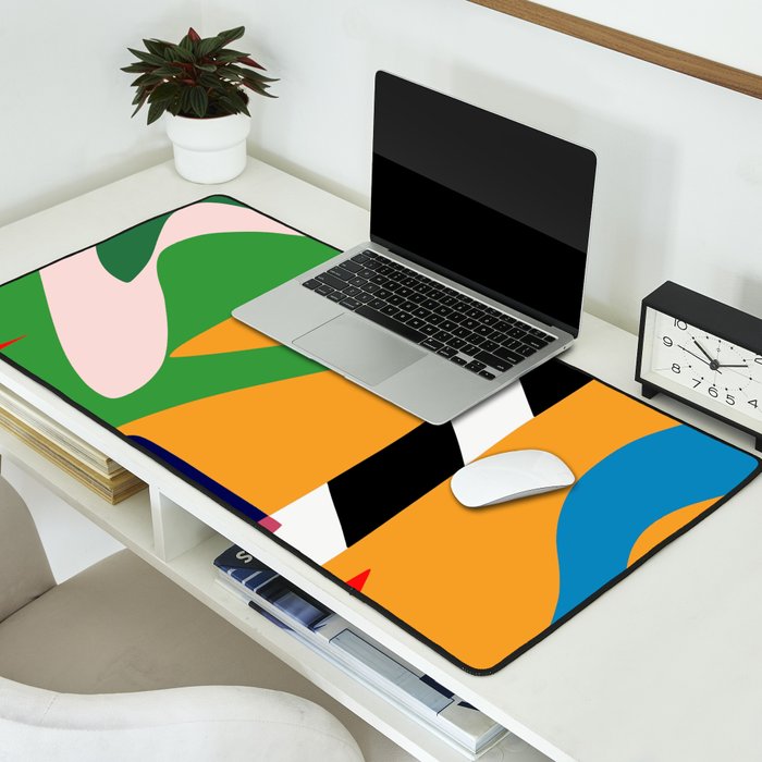 Bold and vibrant abstract shapes Desk Mat Gallery Image 2