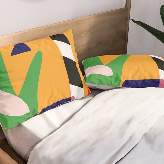 Bold and vibrant abstract shapes Pillow Sham Gallery Image 2