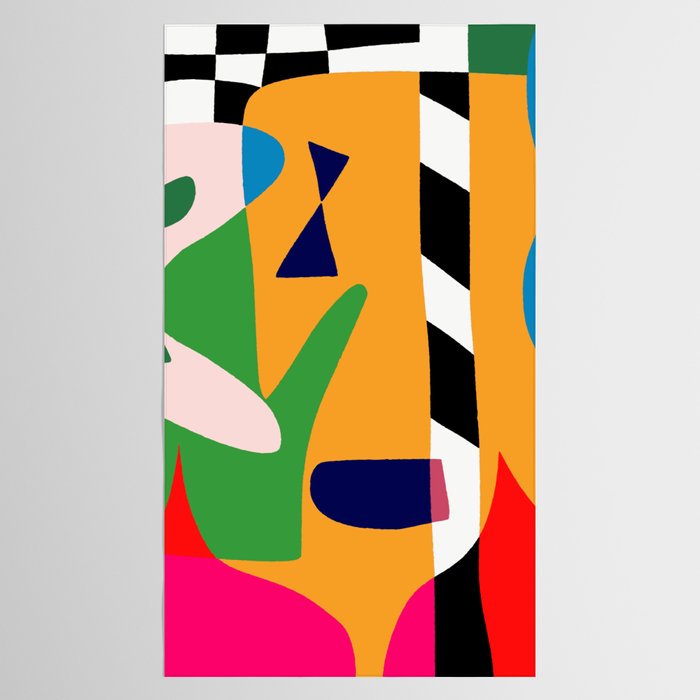 Bold and vibrant abstract shapes Tablecloth Gallery Image 2
